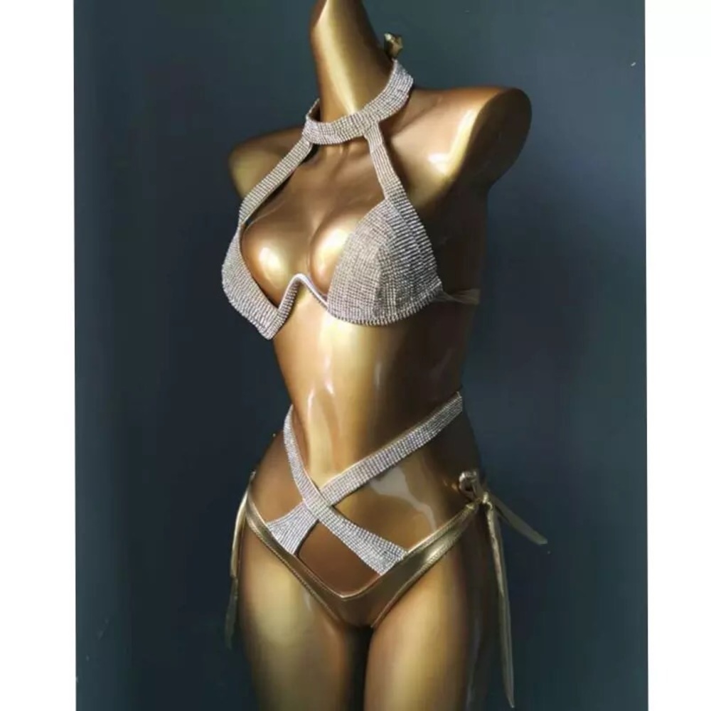 Sexy Rhinestone bathing suit, fit small